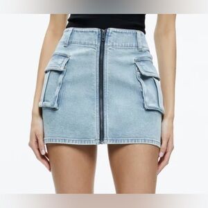 ALICE + OLIVIA: CARGO DENIM MINI SKIRT